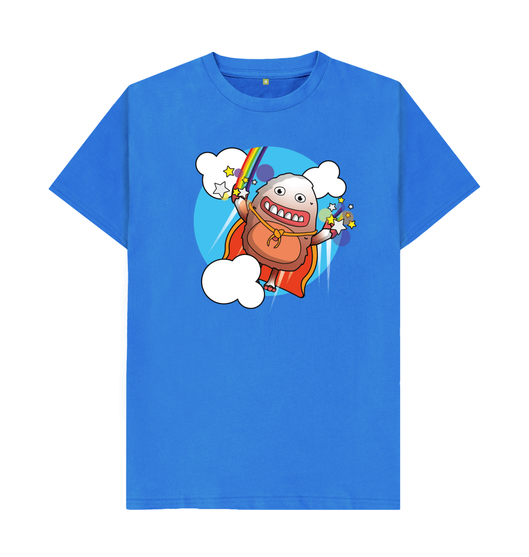 Bright Blue Organic Cotton Kindness is a Superpower Graphic Only Mental Health Men's T-Shirt