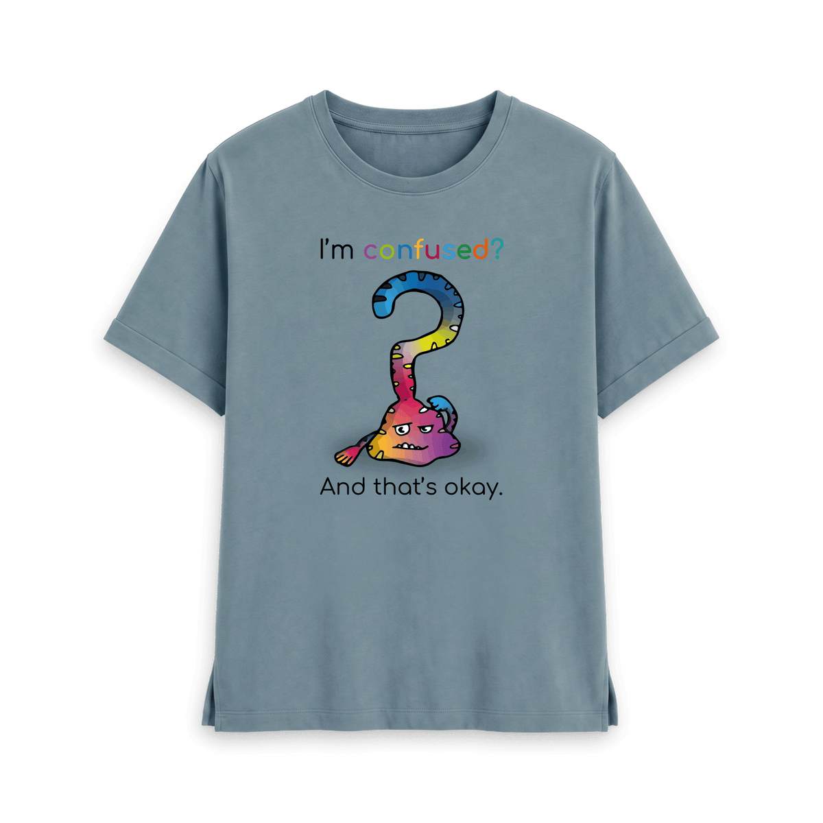 Stone Blue Printed T-shirt Front