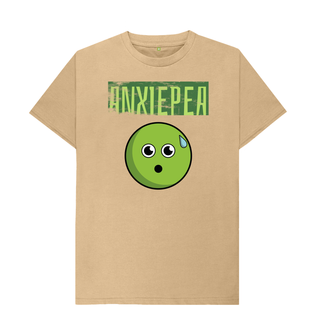 Sand Organic Cotton Anxiepea Mental Health Men's T-Shirt