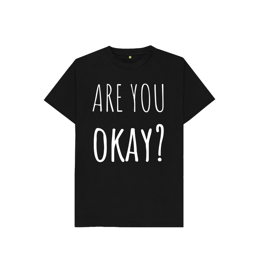 Black Organic Cotton Are You Okay Mental Health Children's T-Shirt