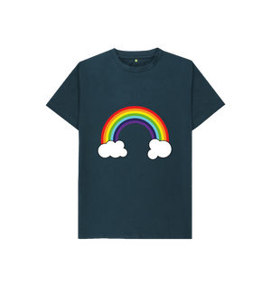Denim Blue Organic Cotton Rainbow Graphic Only Mental Health Children's T-Shirt