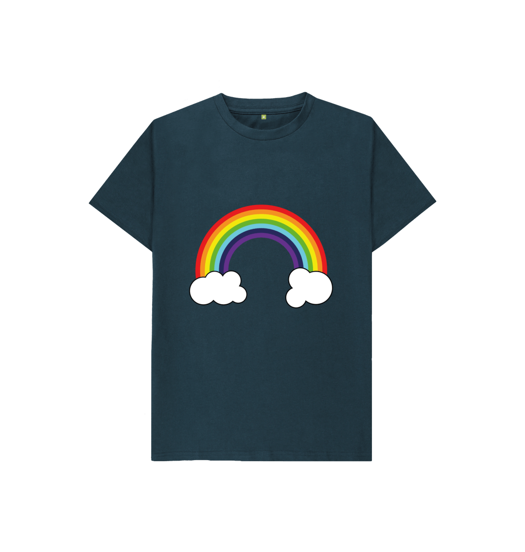 Denim Blue Organic Cotton Rainbow Graphic Only Mental Health Children's T-Shirt