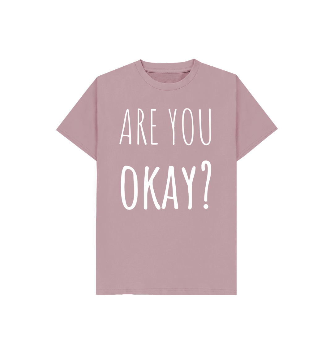 Mauve Organic Cotton Are You Okay Mental Health Children's T-Shirt