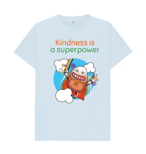 Sky Blue Organic Cotton Kindness is a Superpower Mental Health Men's T-Shirt