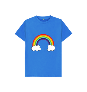 Bright Blue Organic Cotton Rainbow Graphic Only Mental Health Children's T-Shirt