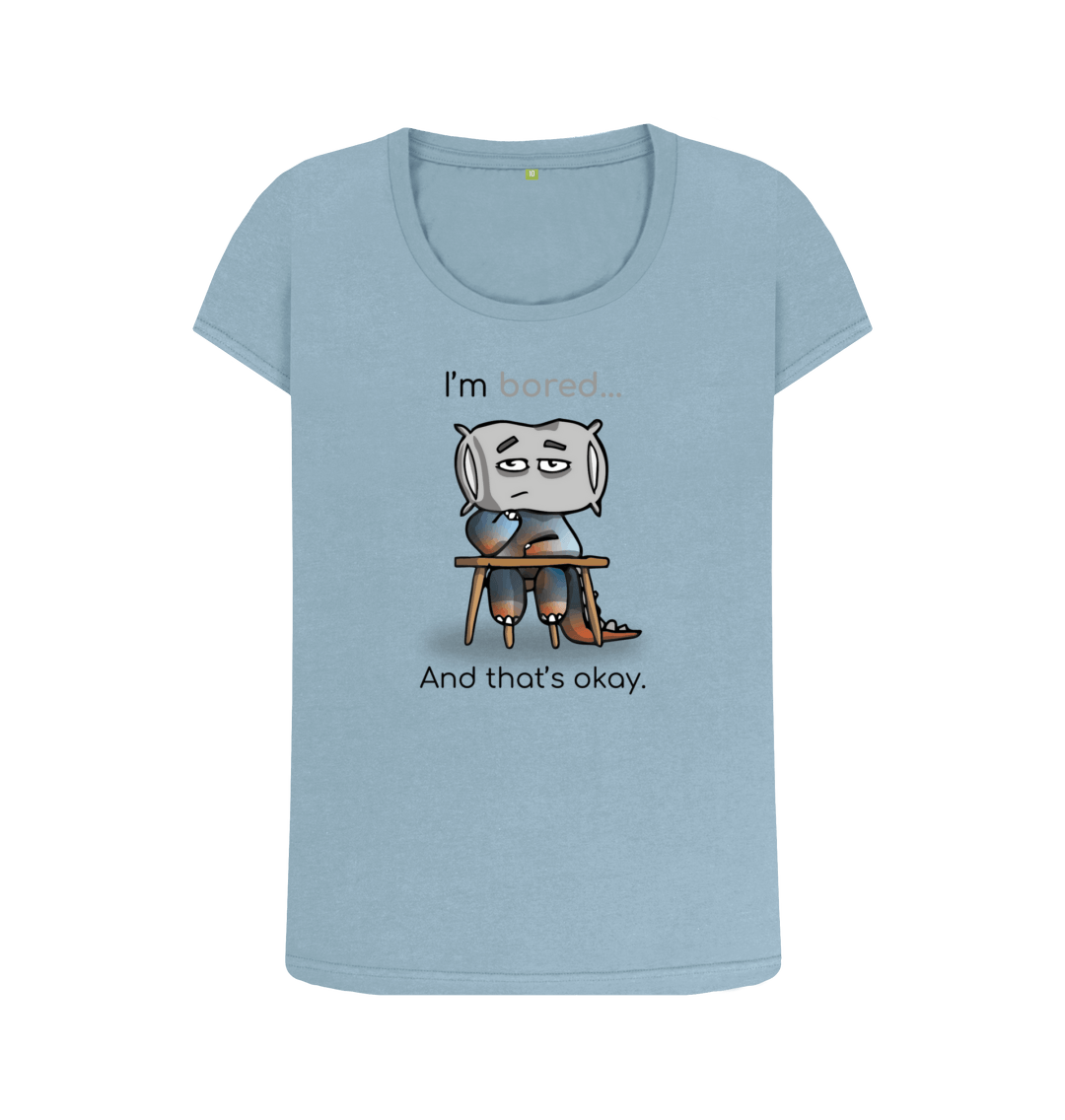 Stone Blue Printed T-shirt Front