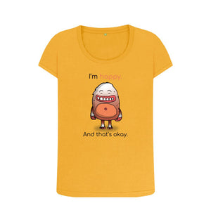Mustard Happy Emotion Woman's Scoop Neck Organic T-Shirt