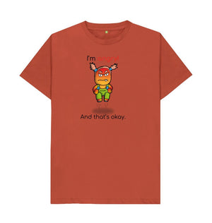 Rust I'm Angry That's Okay Men's Mental Health Emotion T-Shirt Organic Cotton