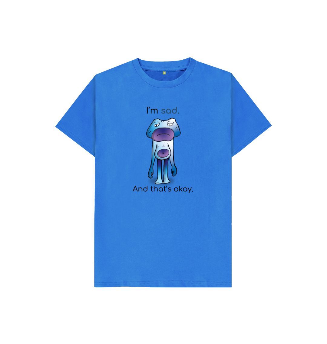 Bright Blue Sad Emotion Children's Organic Mental Health T-Shirt