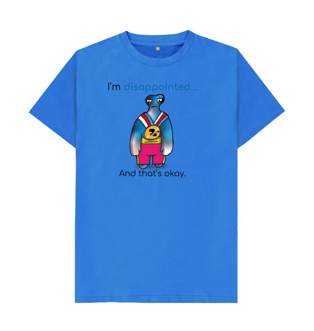 Bright Blue I'm Disappointed That's Okay Men's Mental Health Emotion T-Shirt Organic Cotton