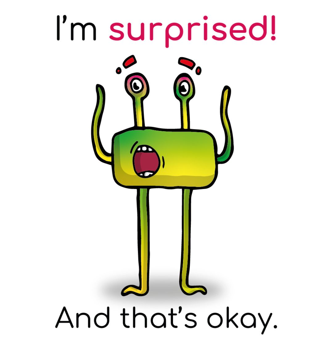 I'm surprised! And that's okay!" Round Children's Emotions Sticker