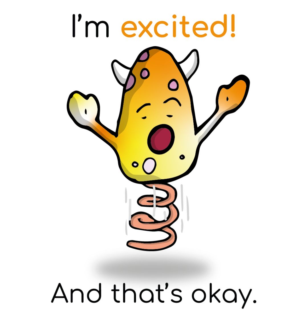 "I'm excited! And that's okay!" Mental Health Sticker