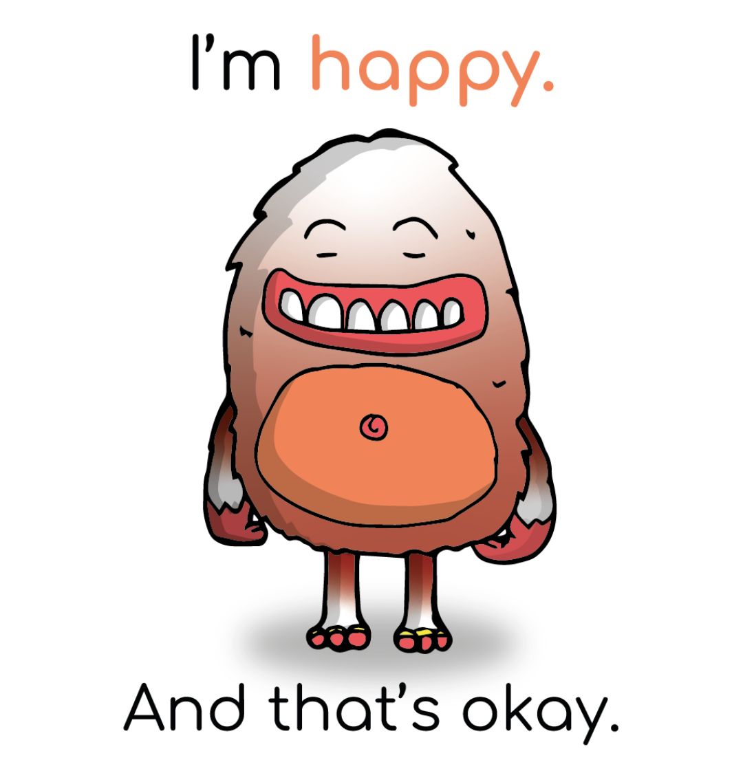 "I'm happy. And that's okay!" Mental Health Sticker
