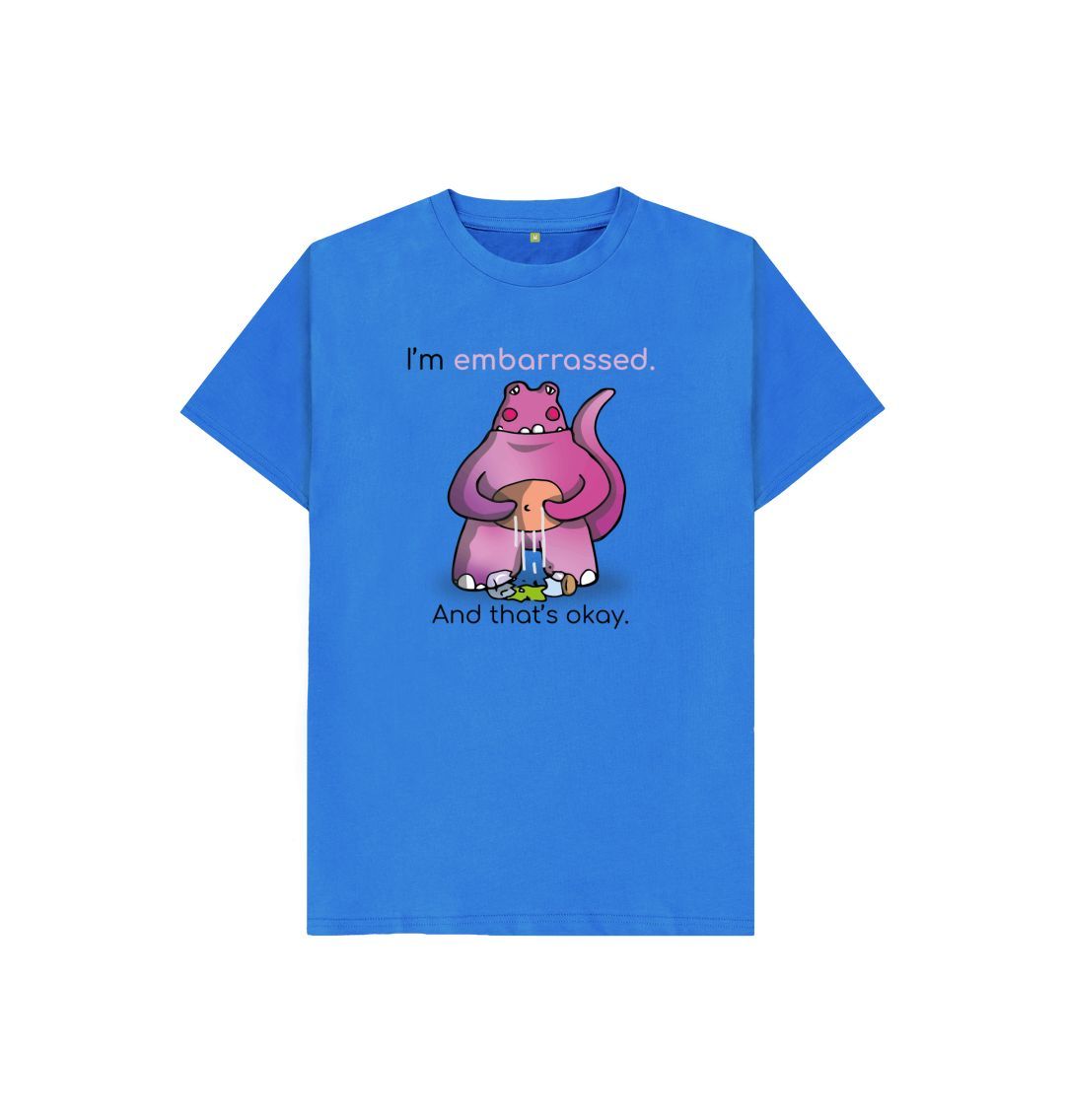 Bright Blue Embarrassed Emotion Children's Organic T-Shirt