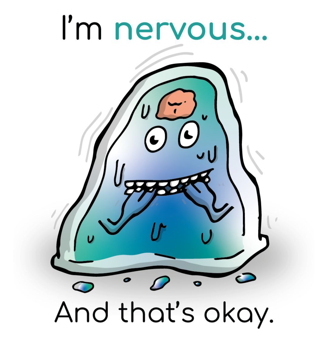 "I'm nervous... And that's okay!" Round Children's Emotions Sticker 60mm x 60mm