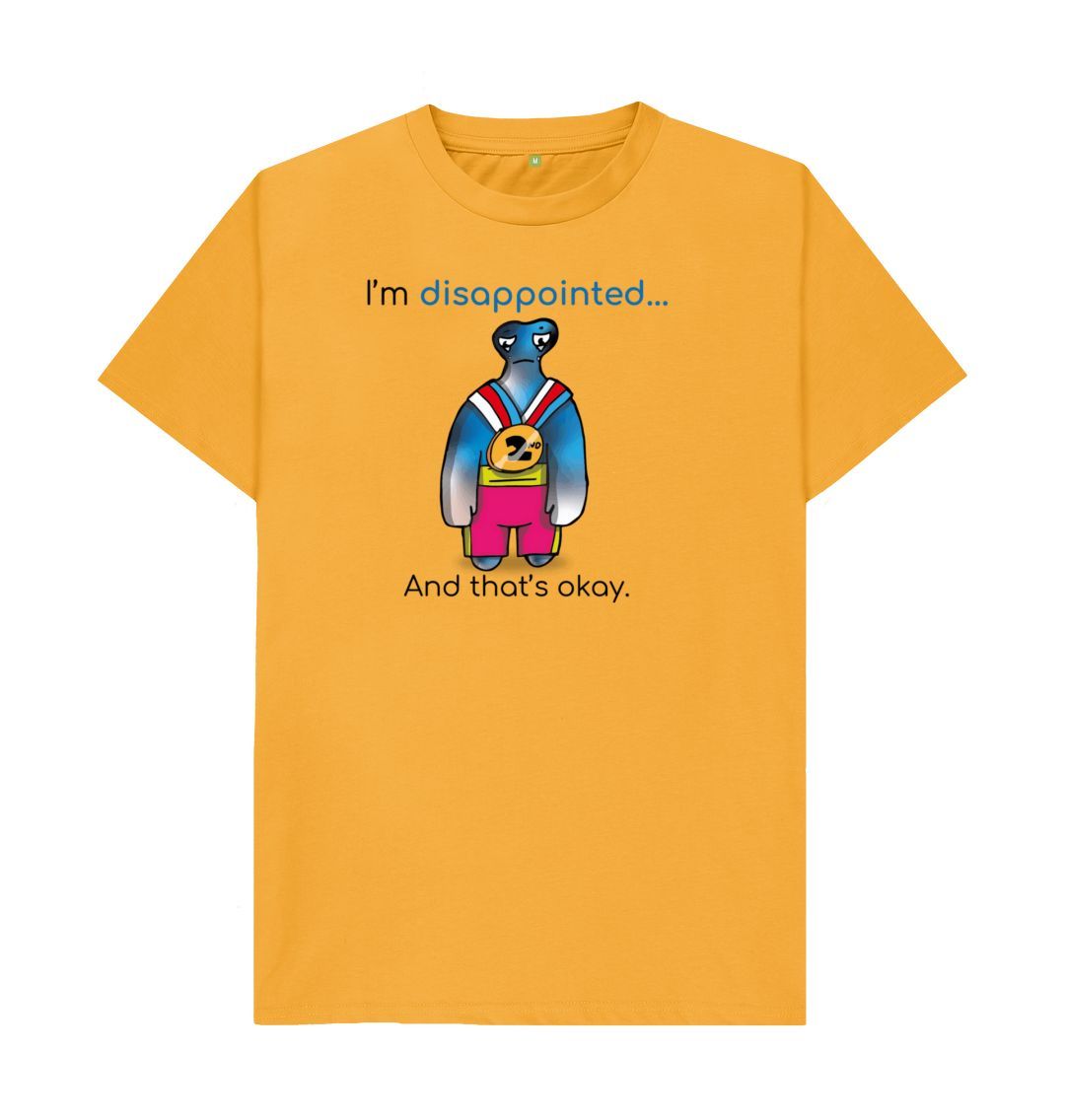 Mustard I'm Disappointed That's Okay Men's Mental Health Emotion T-Shirt Organic Cotton