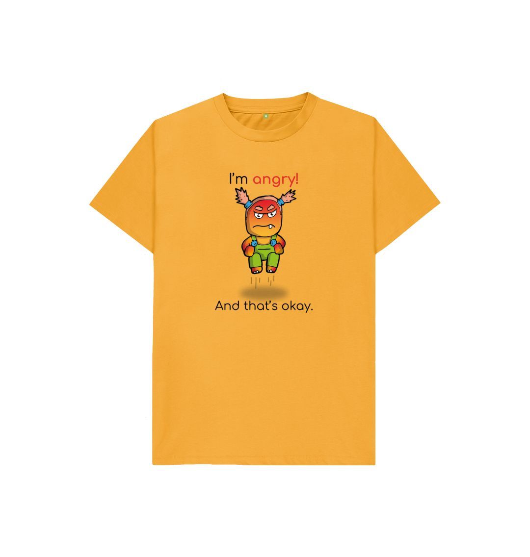 Mustard Angry Emotion Children's Organic T-Shirt