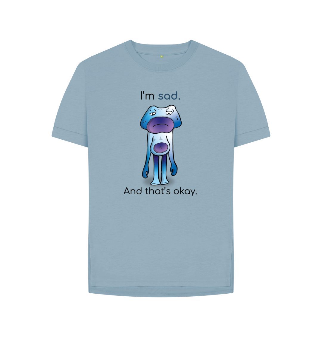 Stone Blue Sad Emotion Woman's Relaxed Organic T-Shirt
