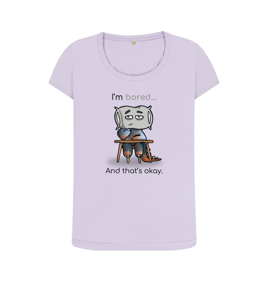 Violet Bored Emotion Woman's Scoop Neck Organic Mental Health T-Shirt