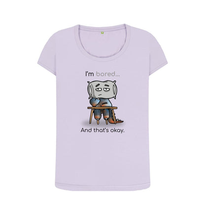 Violet Bored Emotion Woman's Scoop Neck Organic Mental Health T-Shirt
