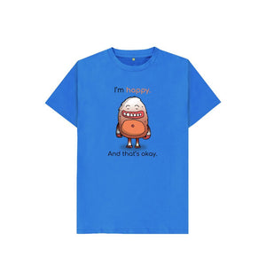 Bright Blue Happy Emotion Children's Organic T-Shirt