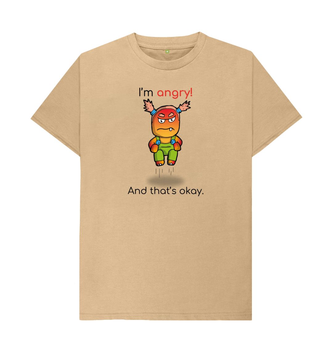 Sand Angry Emotion Men's Organic Mental Health T-Shirt