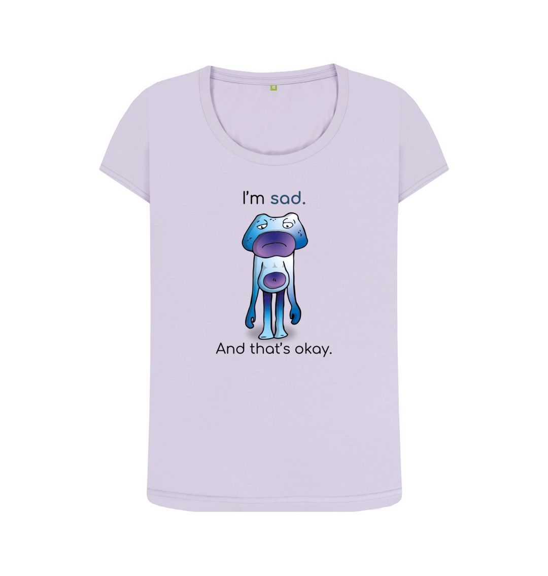 Violet Sad Emotion Woman's Scoopneck Organic T-Shirt