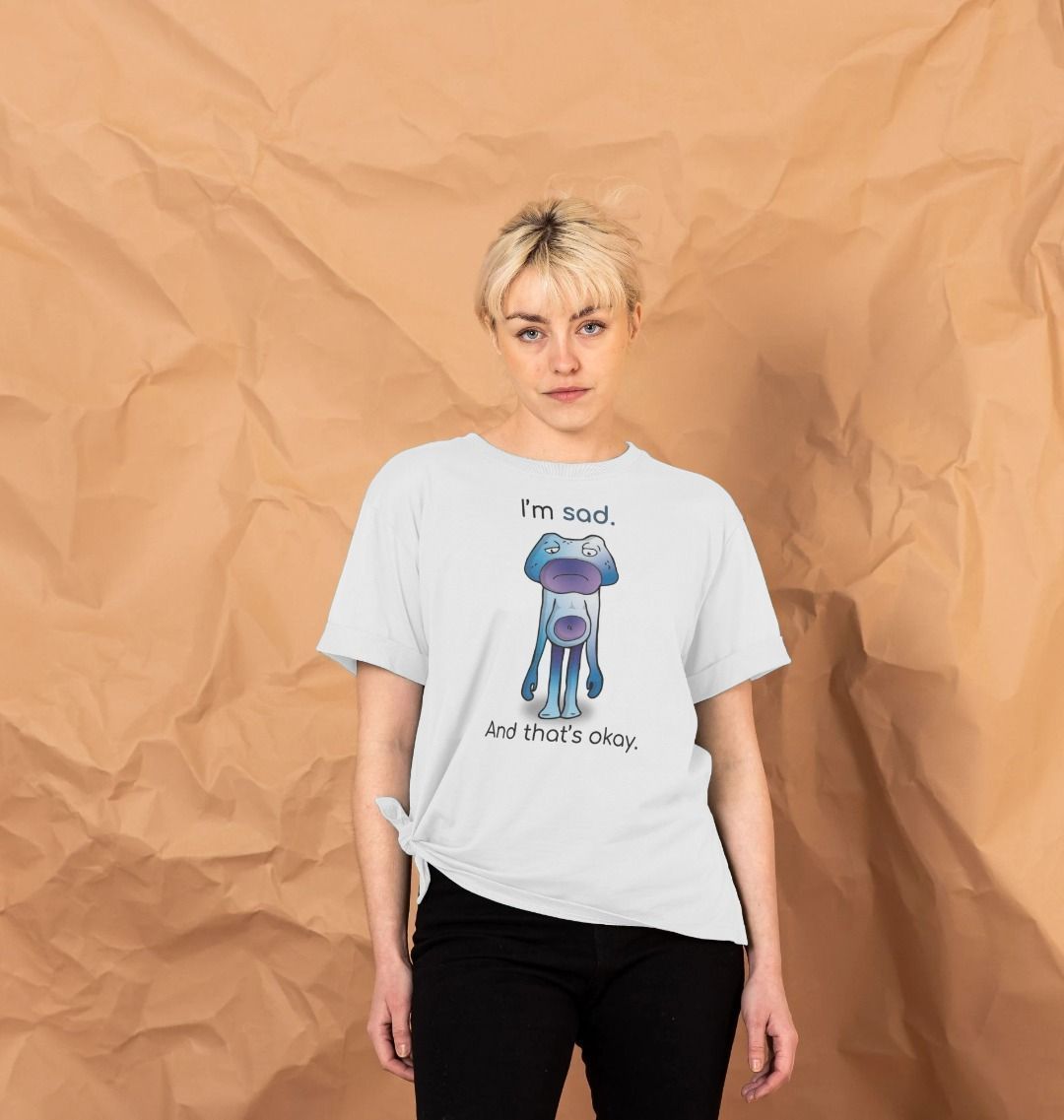 Sad Emotion Woman's Relaxed Organic T-Shirt