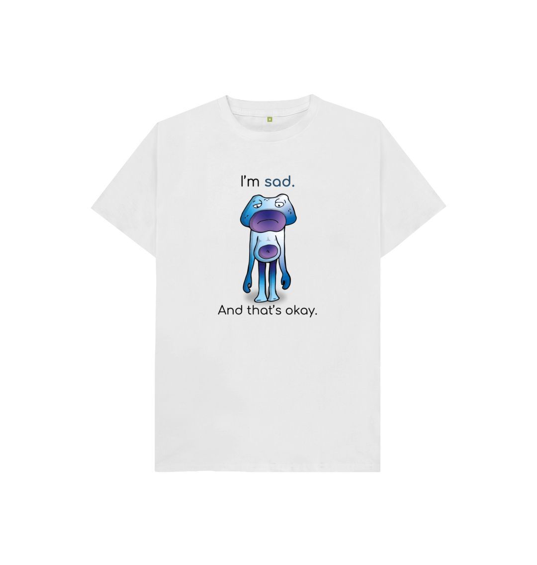 White Sad Emotion Children's Organic Mental Health T-Shirt