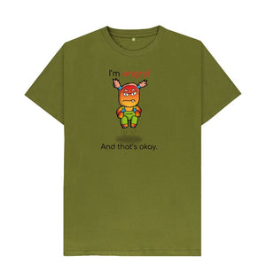 Moss Green I'm Angry That's Okay Men's Mental Health Emotion T-Shirt Organic Cotton