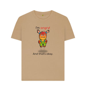Sand Angry Emotion Woman's Organic Mental Health T-Shirt
