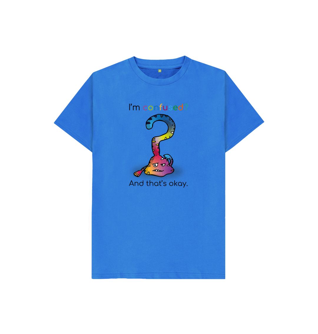 Bright Blue Confused Emotion Children's Organic T-Shirt