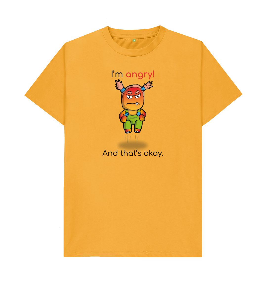 Mustard Angry Emotion Men's Organic Mental Health T-Shirt