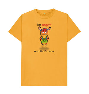 Mustard Angry Emotion Men's Organic Mental Health T-Shirt