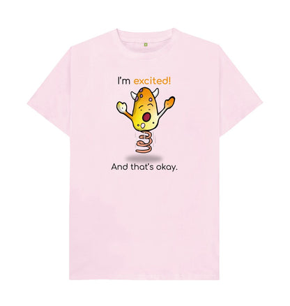 Pink Excited Emotion Men's Organic Mental Health T-Shirt