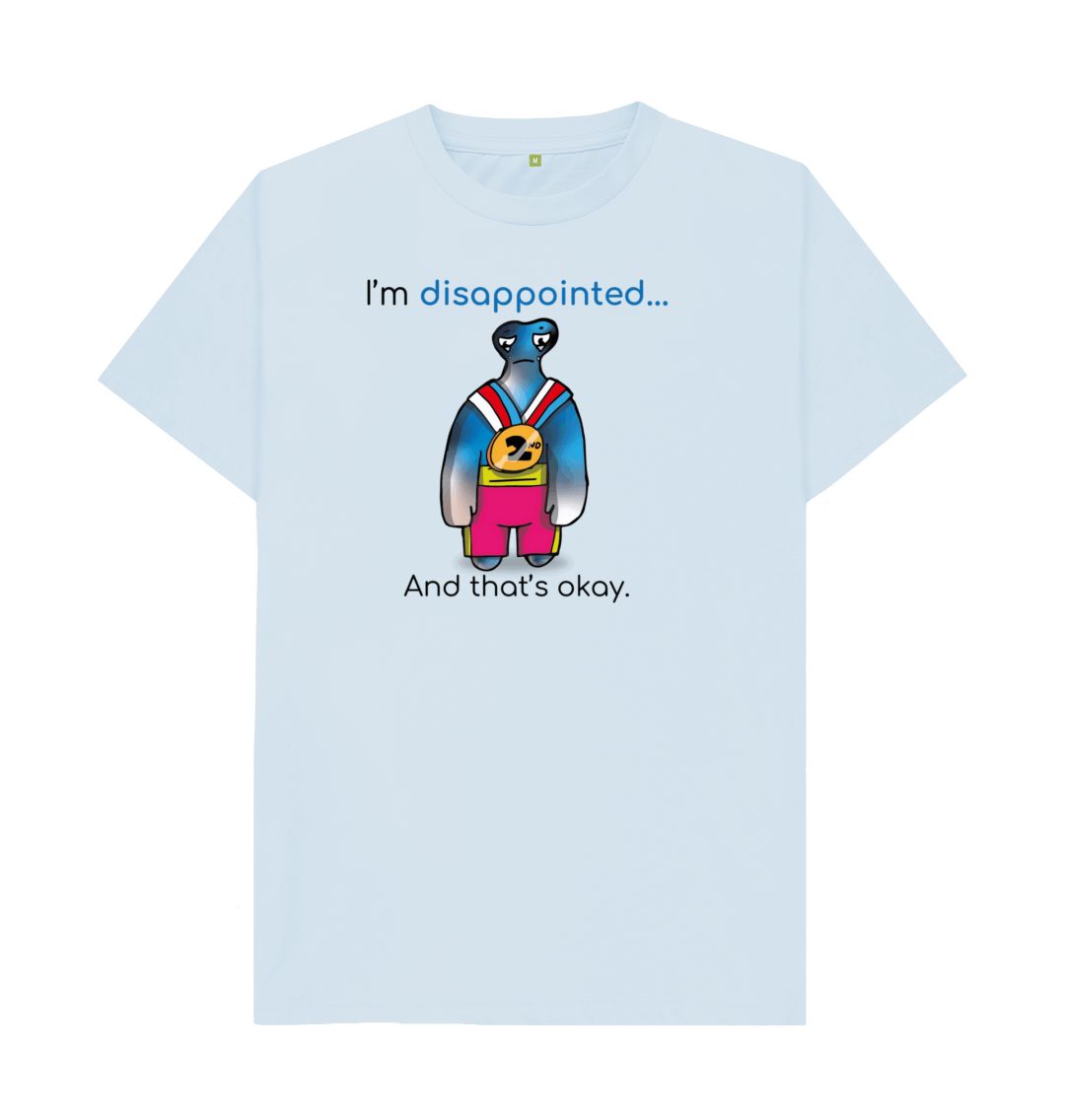 Sky Blue I'm Disappointed That's Okay Men's Mental Health Emotion T-Shirt Organic Cotton