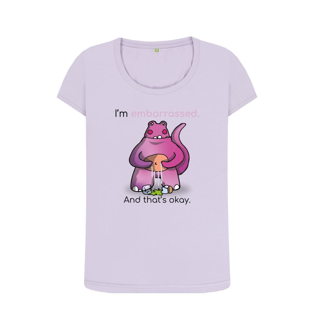 Violet Embarrassed Emotion Woman's Scoop Neck Organic Mental Health T-Shirt