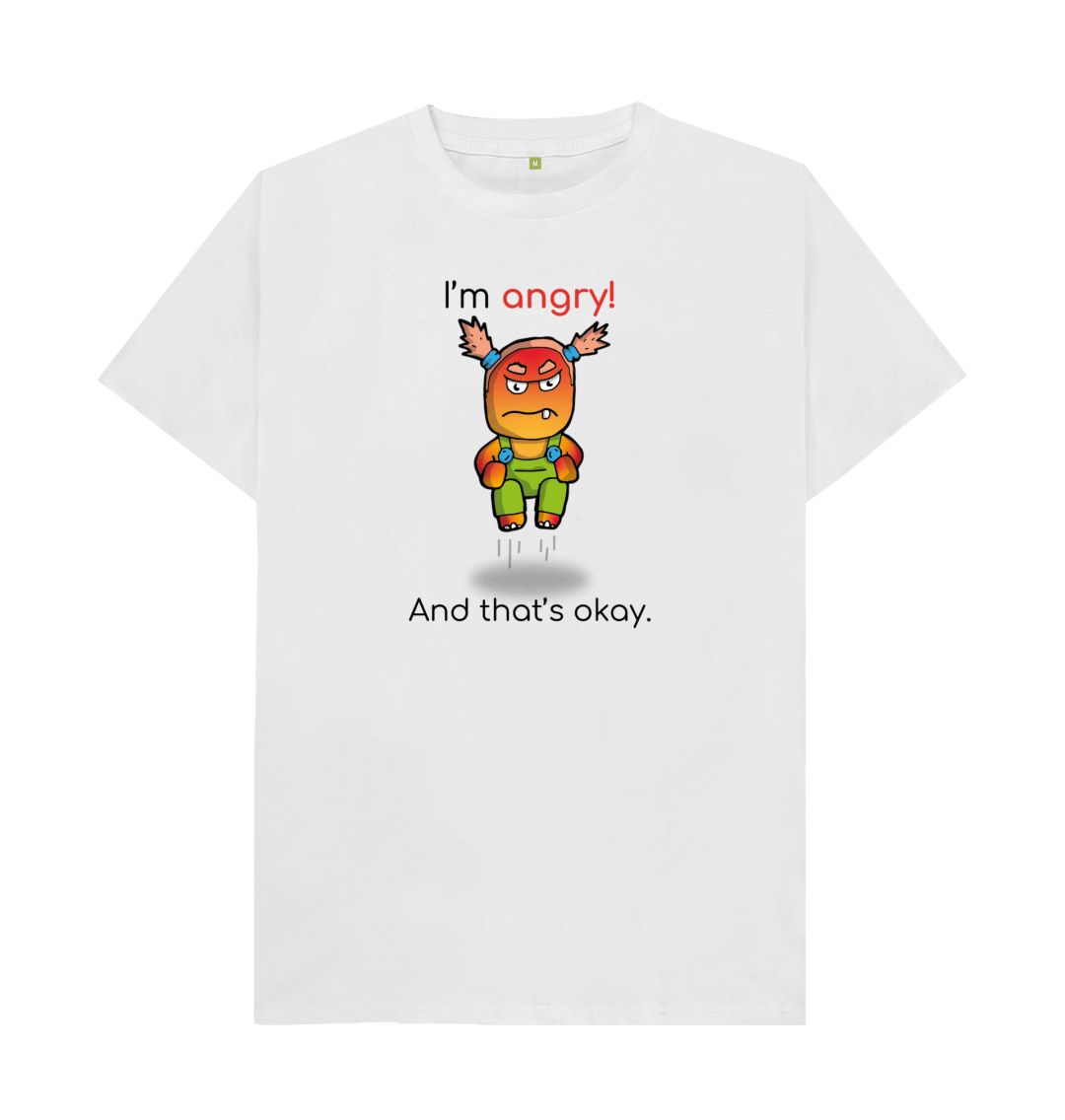 White Angry Emotion Men's Organic Mental Health T-Shirt