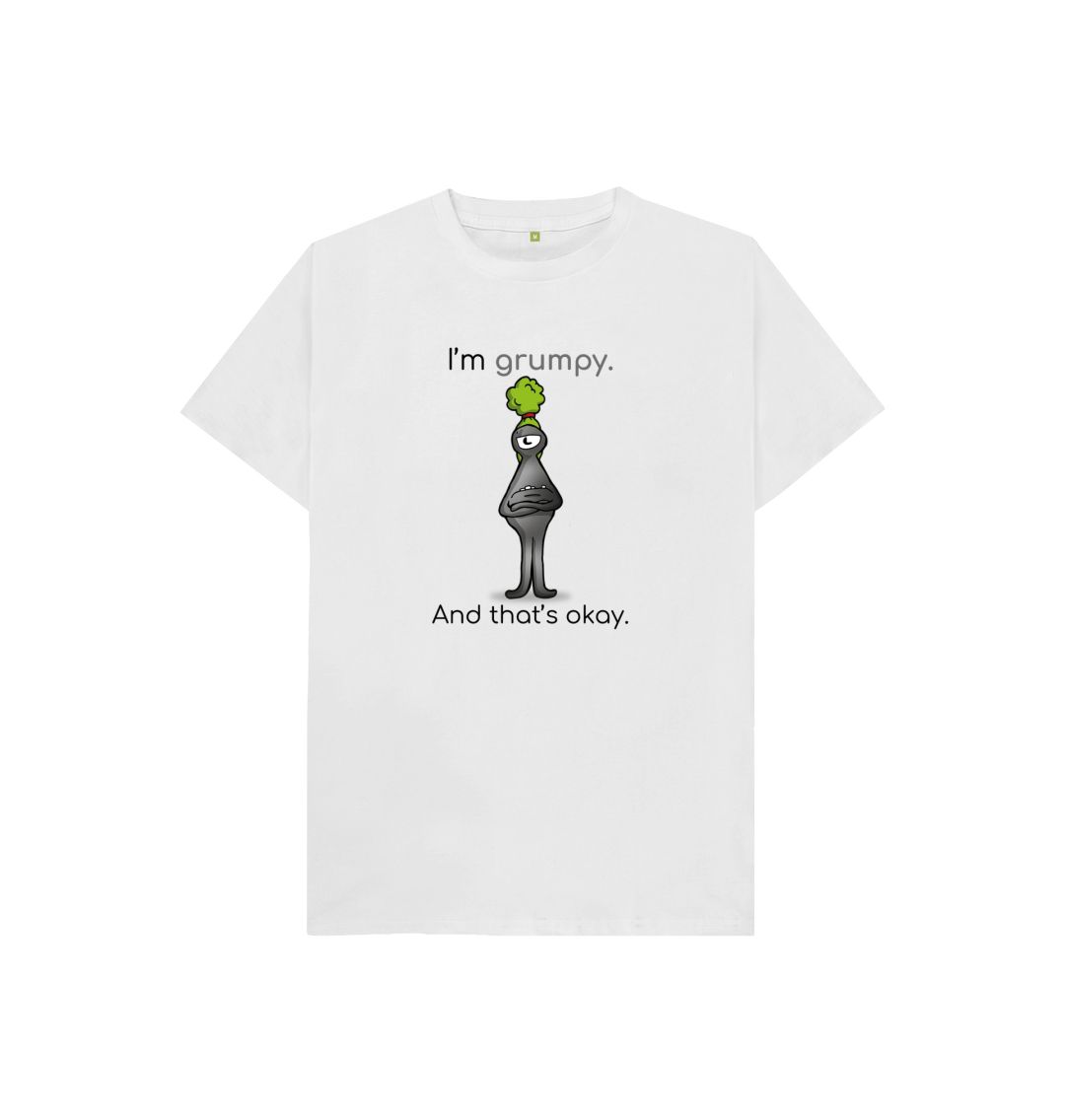 White Grumpy Emotion Children's Organic T-Shirt