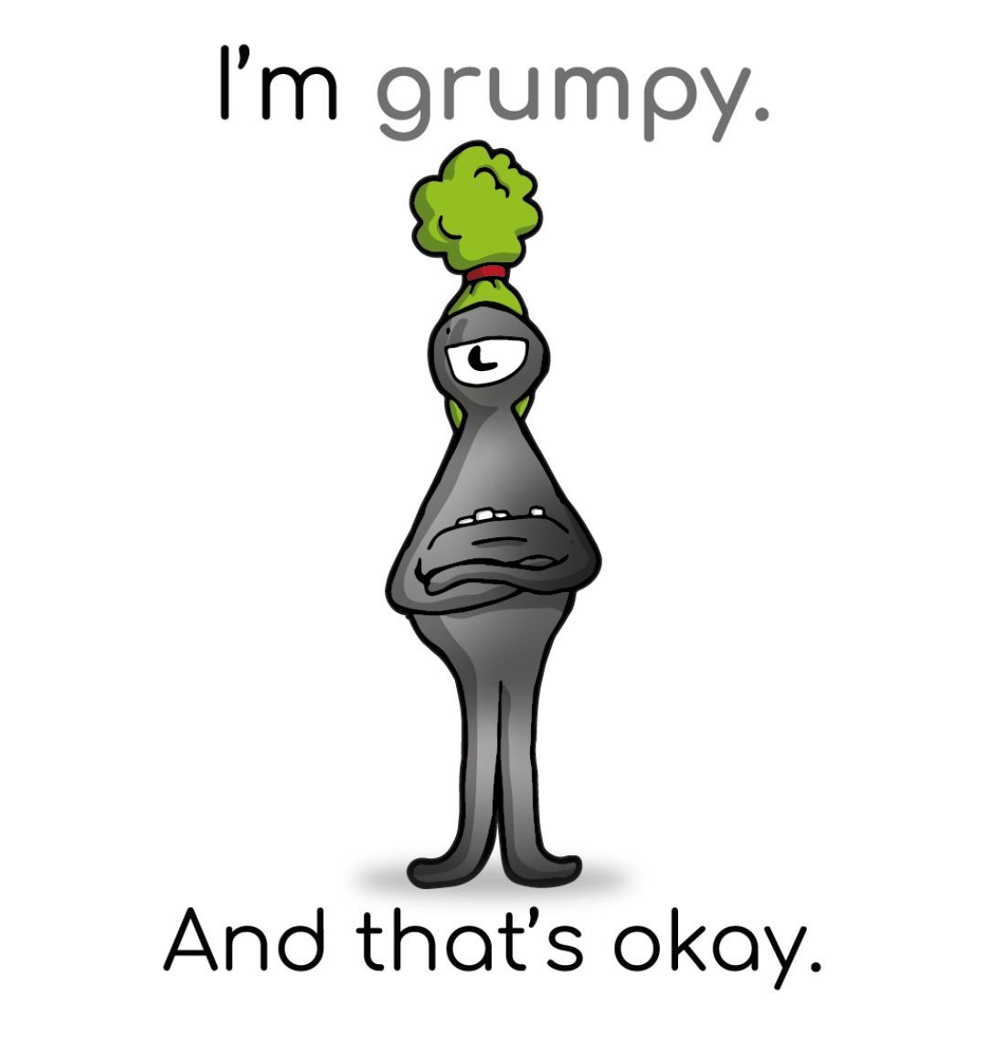 "I'm grumpy. And that's okay!" Mental Health Sticker