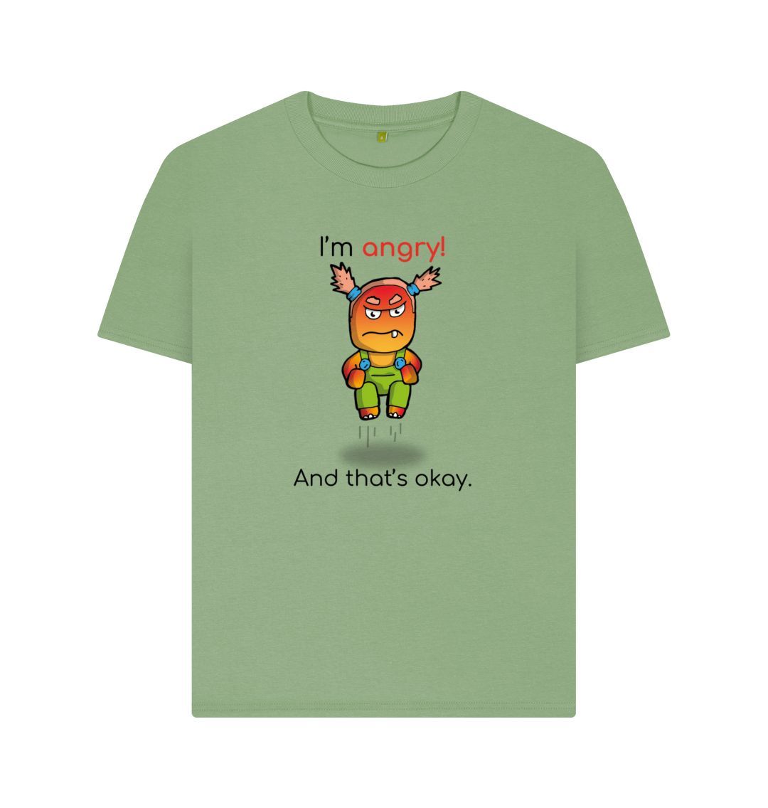 Sage Angry Emotion Woman's Organic Mental Health T-Shirt