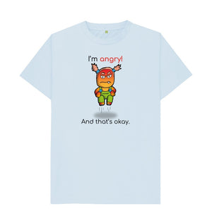 Sky Blue Angry Emotion Men's Organic Mental Health T-Shirt